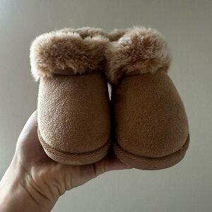 Cozy Tan Kids Slippers